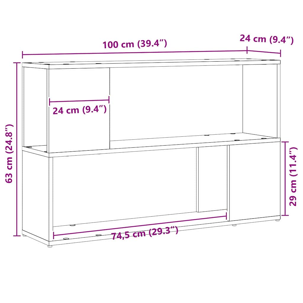 TV-møbelsæt 100 x 24 x 63 cm Sort Konstrueret træ
