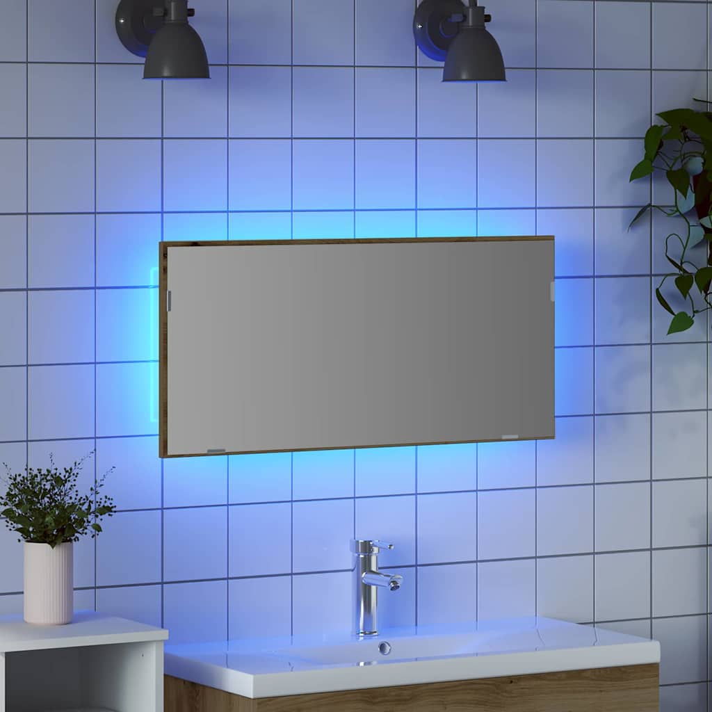 Spejl artisan eg 80 x 37 cm Glas og Ingeniørtræ