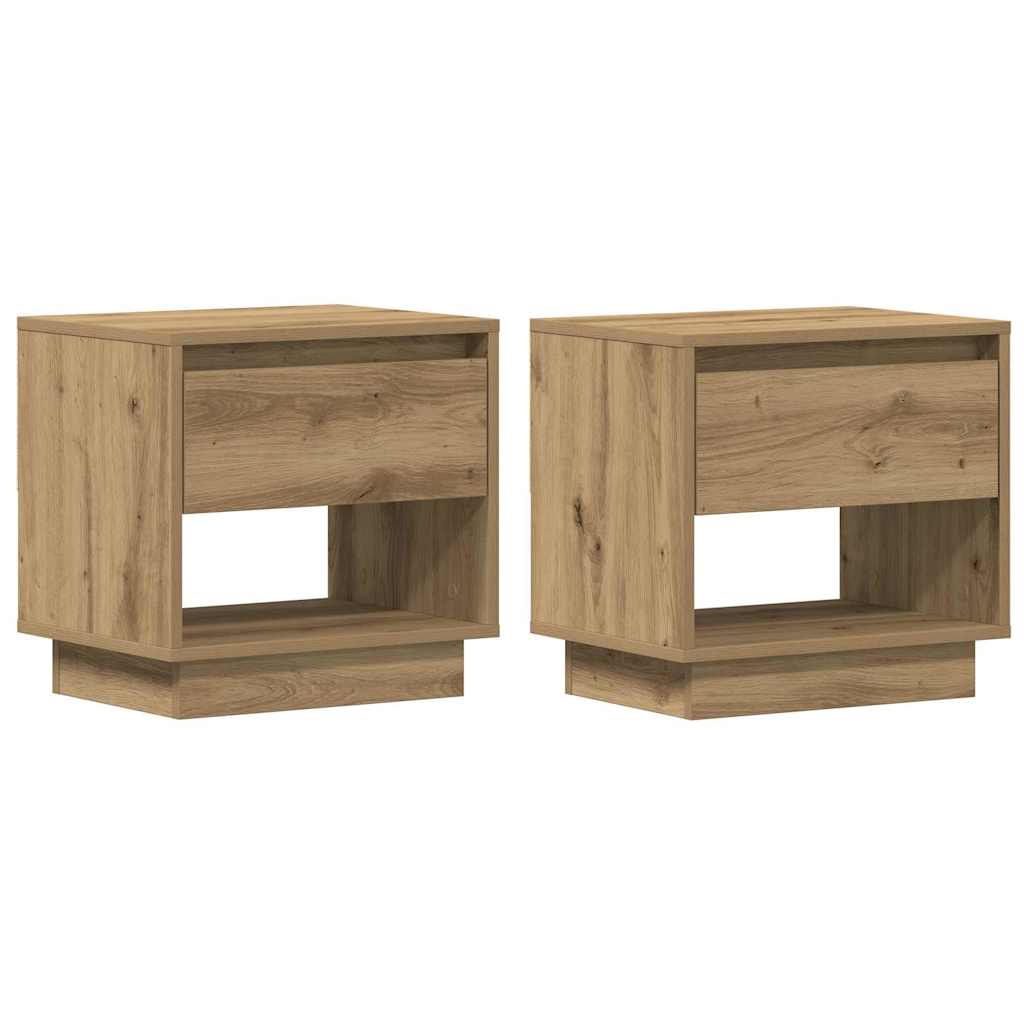Natbord 2 stk. Artisan Egetræ 45 x 34 x 44 cm Konstrueret træ