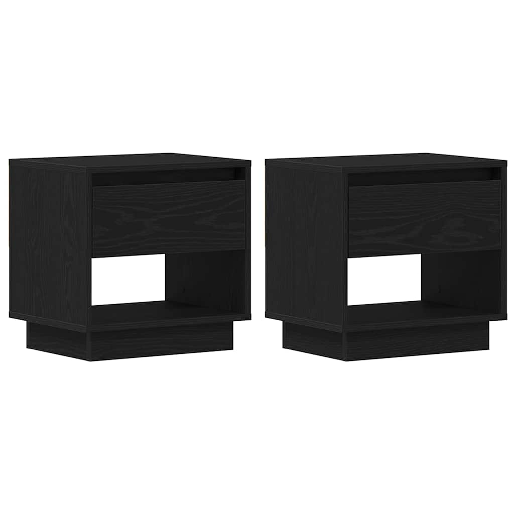 Natbord 2 stk. Sort eg 45 x 34 x 44 cm Konstrueret træ