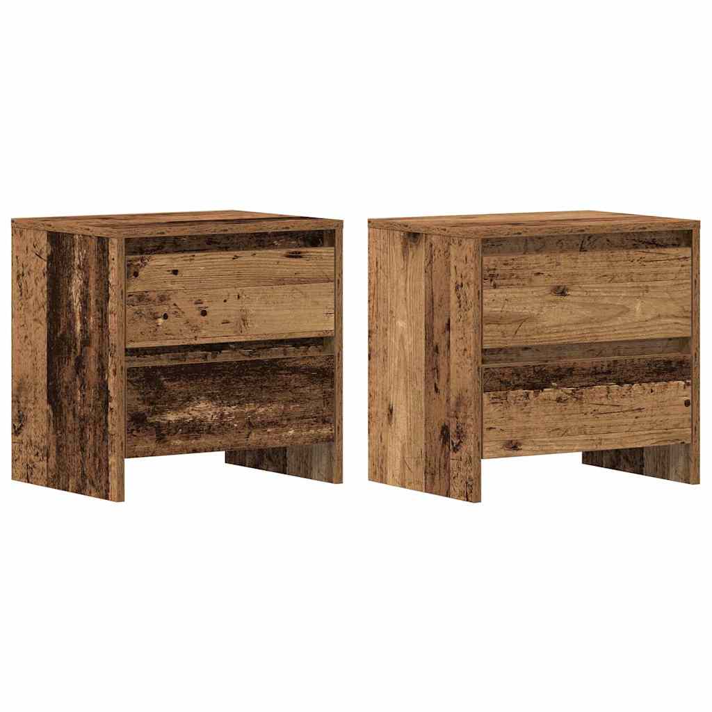 Natskab 2 stk. Gammelt træ 45 x 34 x 44,5 cm Konstrueret træ