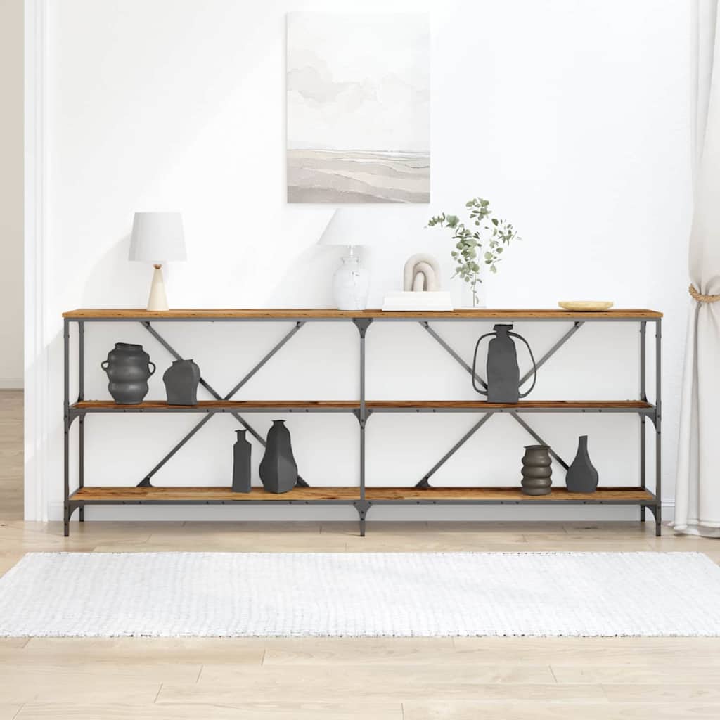 Konsolbord Gammelt træ 200 x 30 x 75 cm Konstrueret træ