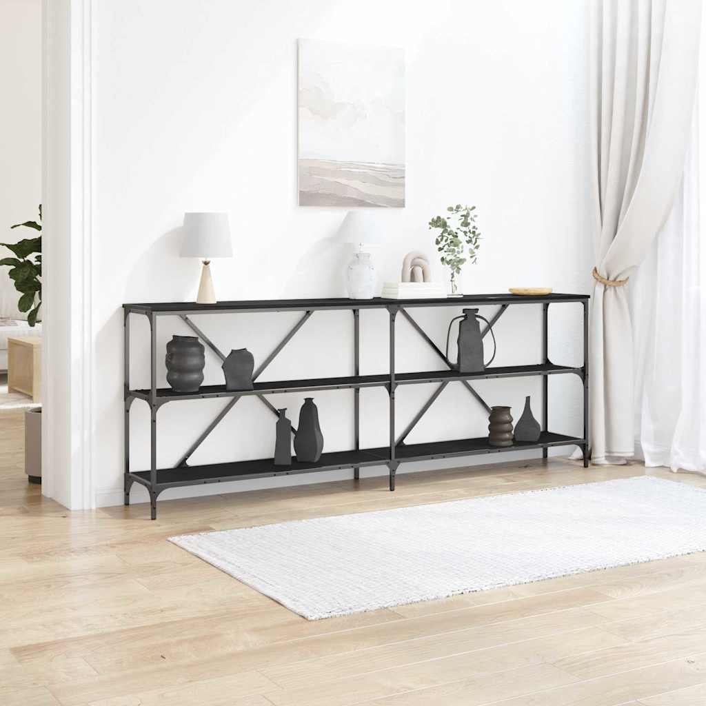 Konsolbord Sort eg 200 x 30 x 75 cm Konstrueret træ