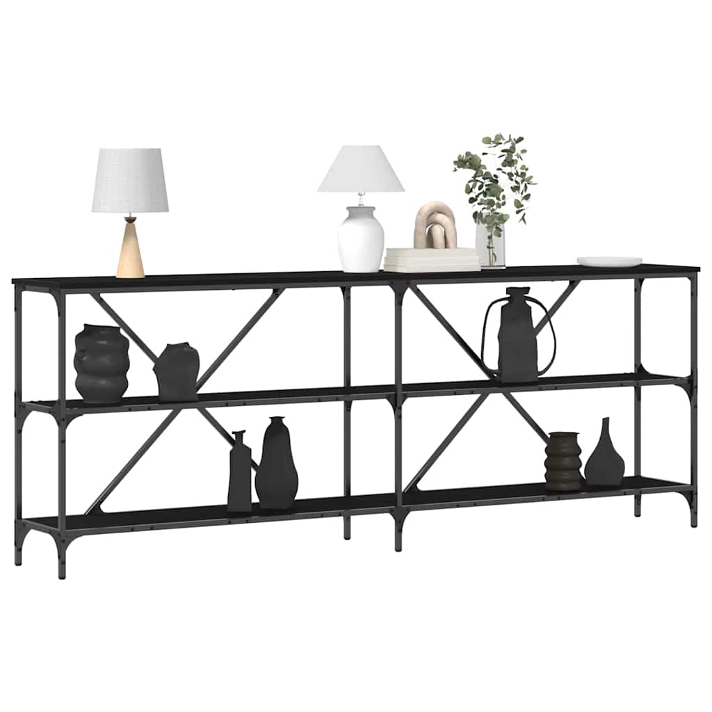 Konsolbord Sort eg 200 x 30 x 75 cm Konstrueret træ
