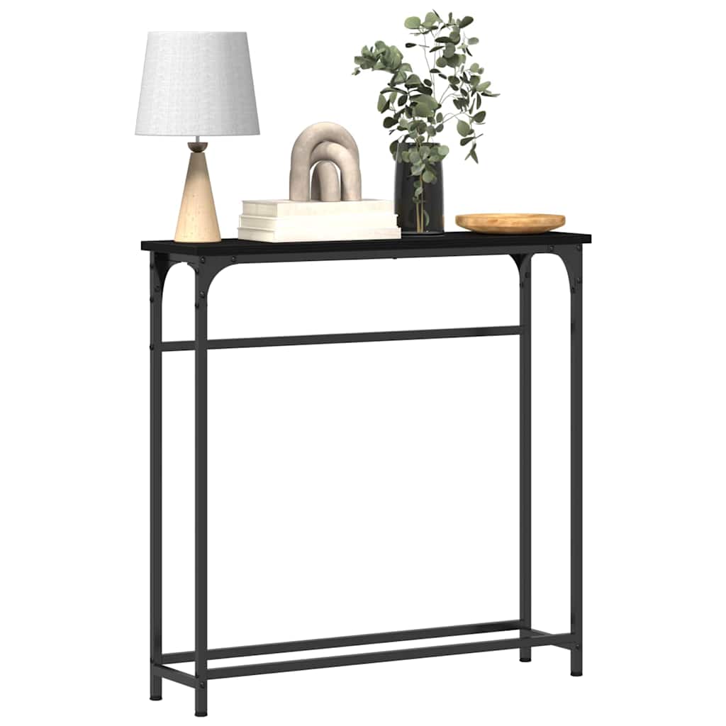 Konsolbord Sort eg 75 x 19,5 x 75 cm Konstrueret træ