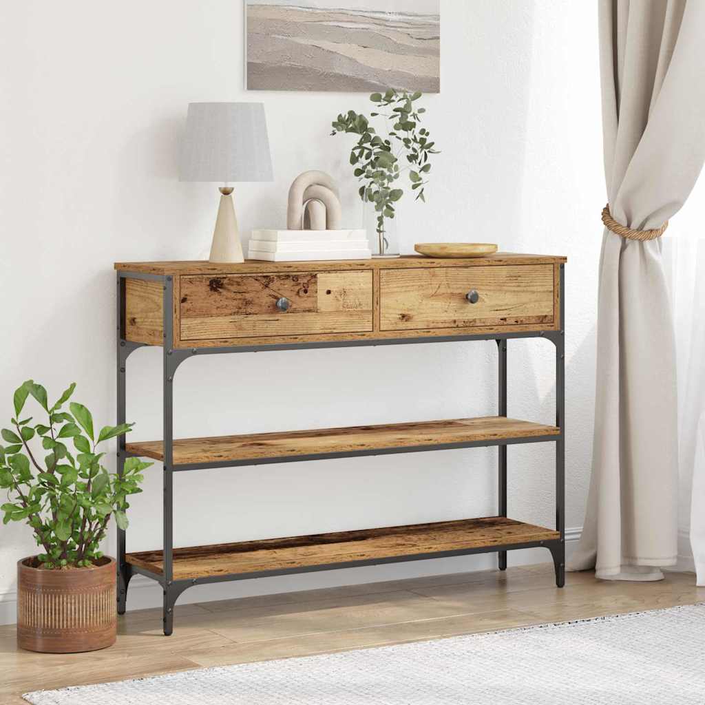 Konsolbord Gammelt træ 100 x 25 x 75 cm Konstrueret træ