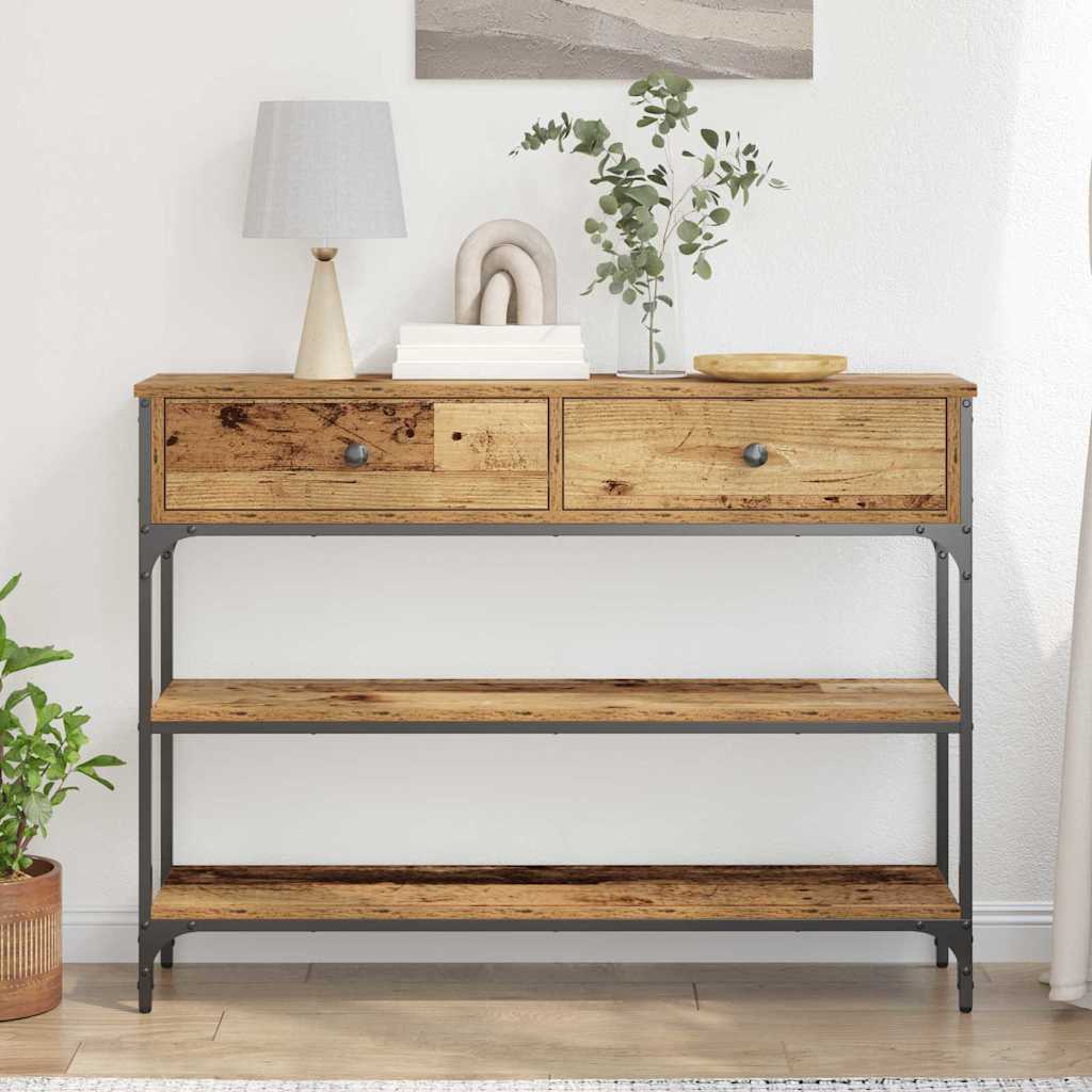 Konsolbord Gammelt træ 100 x 25 x 75 cm Konstrueret træ