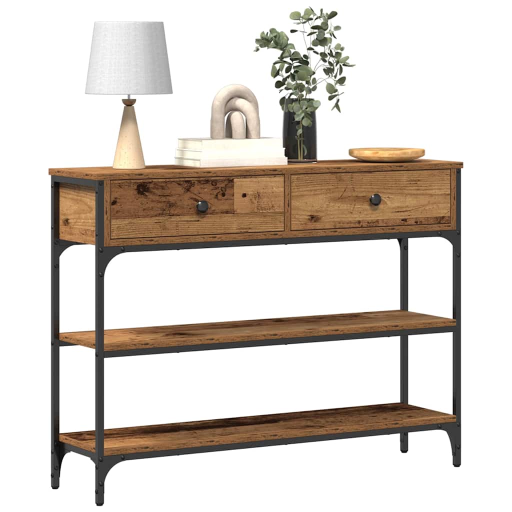 Konsolbord Gammelt træ 100 x 25 x 75 cm Konstrueret træ