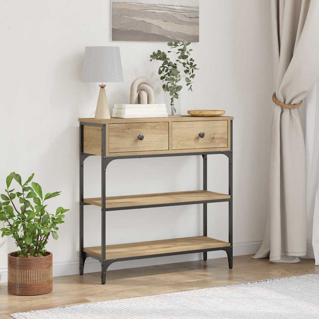 Konsolbord Artisan Egetræ 72,5 x 25 x 75 cm Konstrueret træ