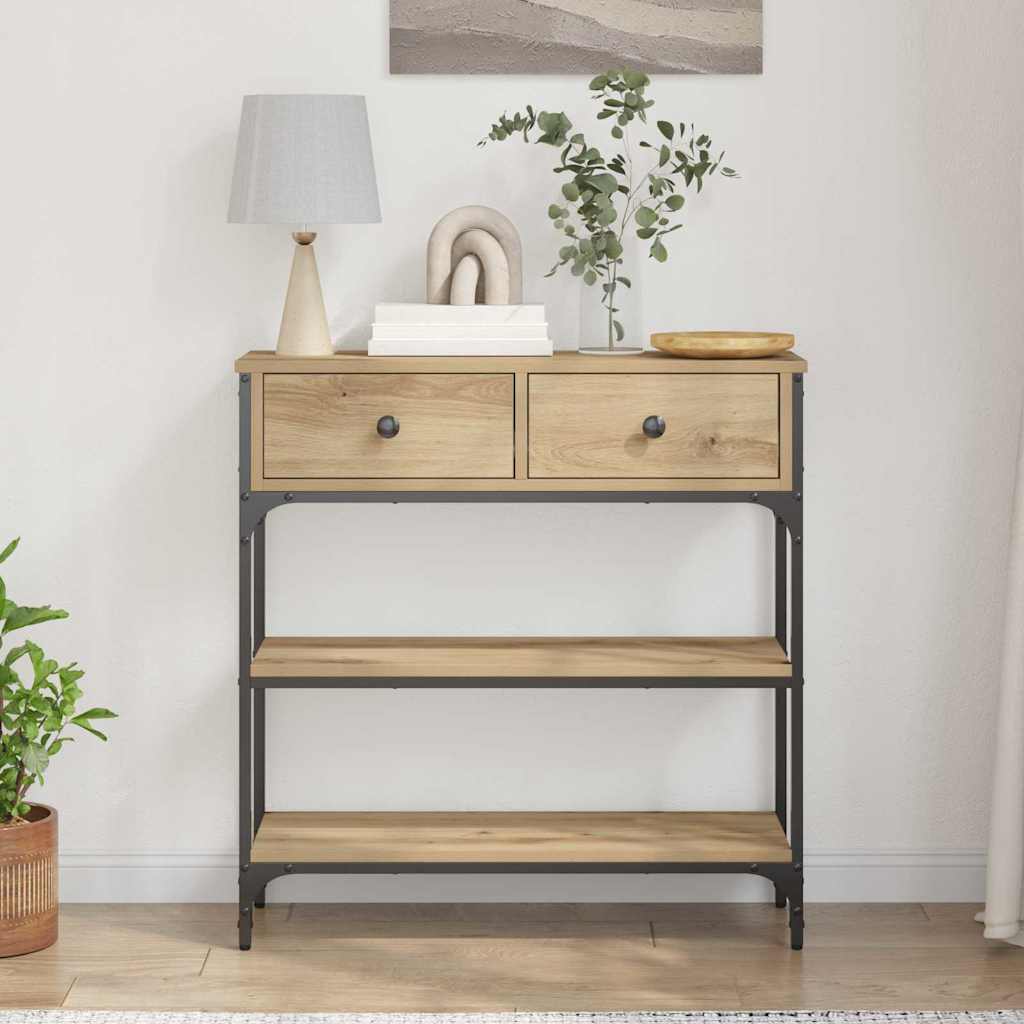 Konsolbord Artisan Egetræ 72,5 x 25 x 75 cm Konstrueret træ