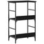 Bogreol 2 niveauer 50 x 33 x 82 cm Konstrueret træ Sort eg