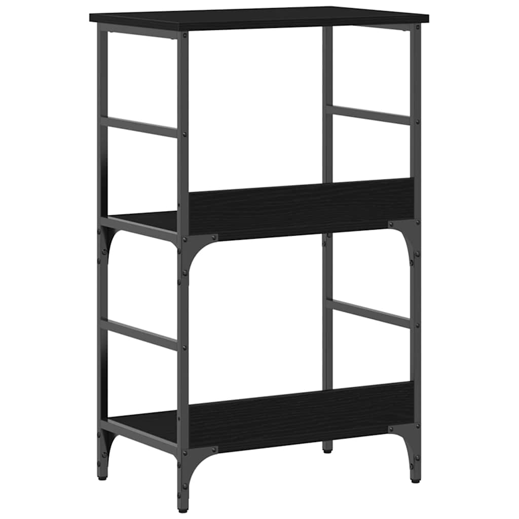 Bogreol 2 niveauer 50 x 33 x 82 cm Konstrueret træ Sort eg