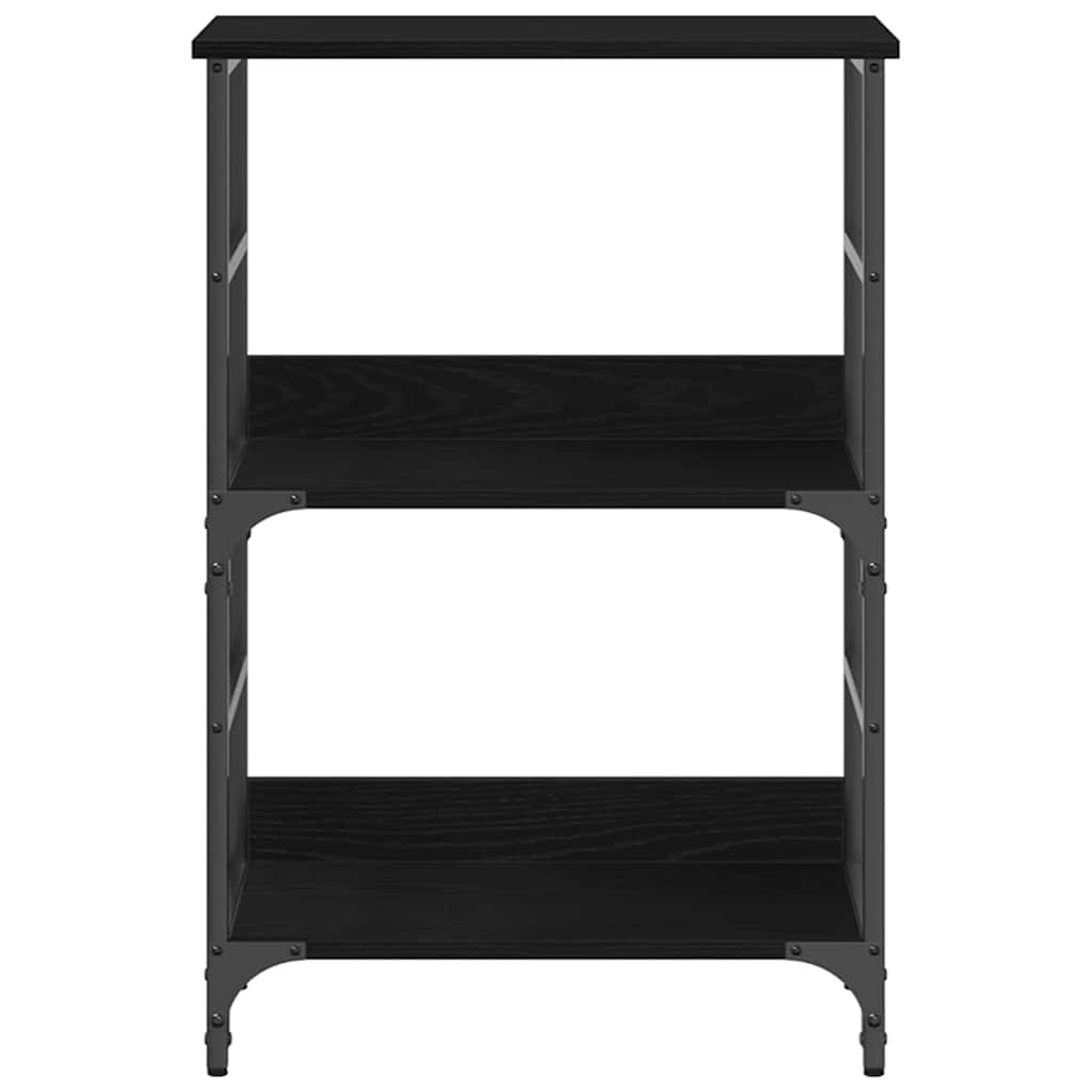 Bogreol 2 niveauer 50 x 33 x 82 cm Konstrueret træ Sort eg