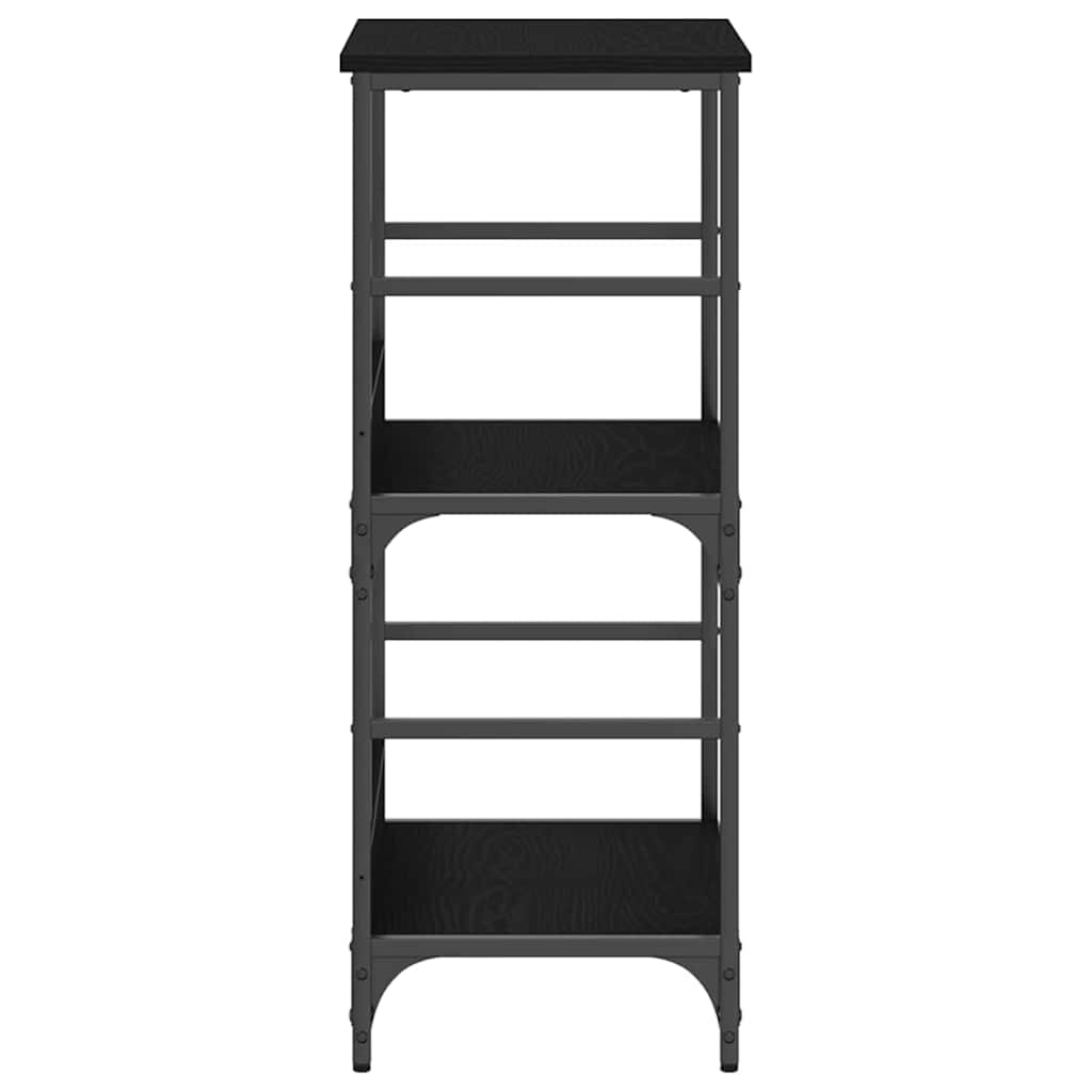 Bogreol 2 niveauer 50 x 33 x 82 cm Konstrueret træ Sort eg