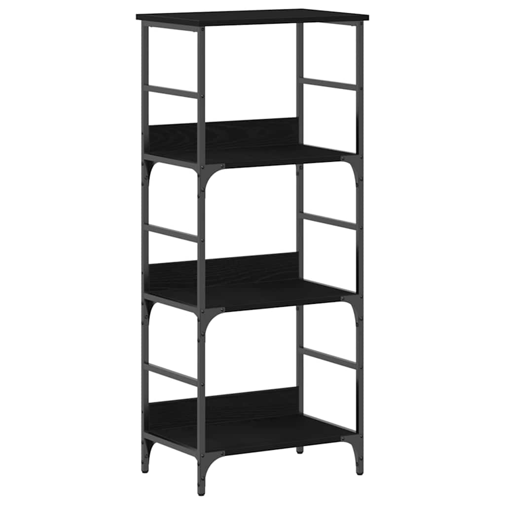 Bogreol 3 niveauer 50 x 33 x 117,5 cm Konstrueret træ Sort eg