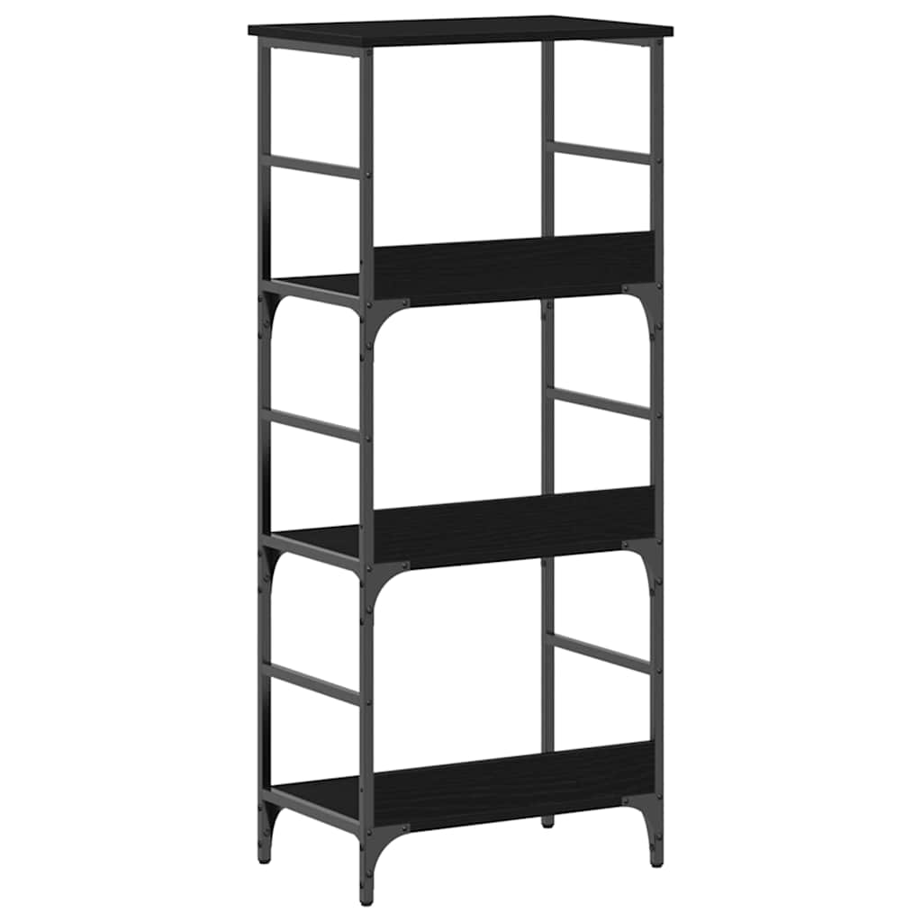 Bogreol 3 niveauer 50 x 33 x 117,5 cm Konstrueret træ Sort eg