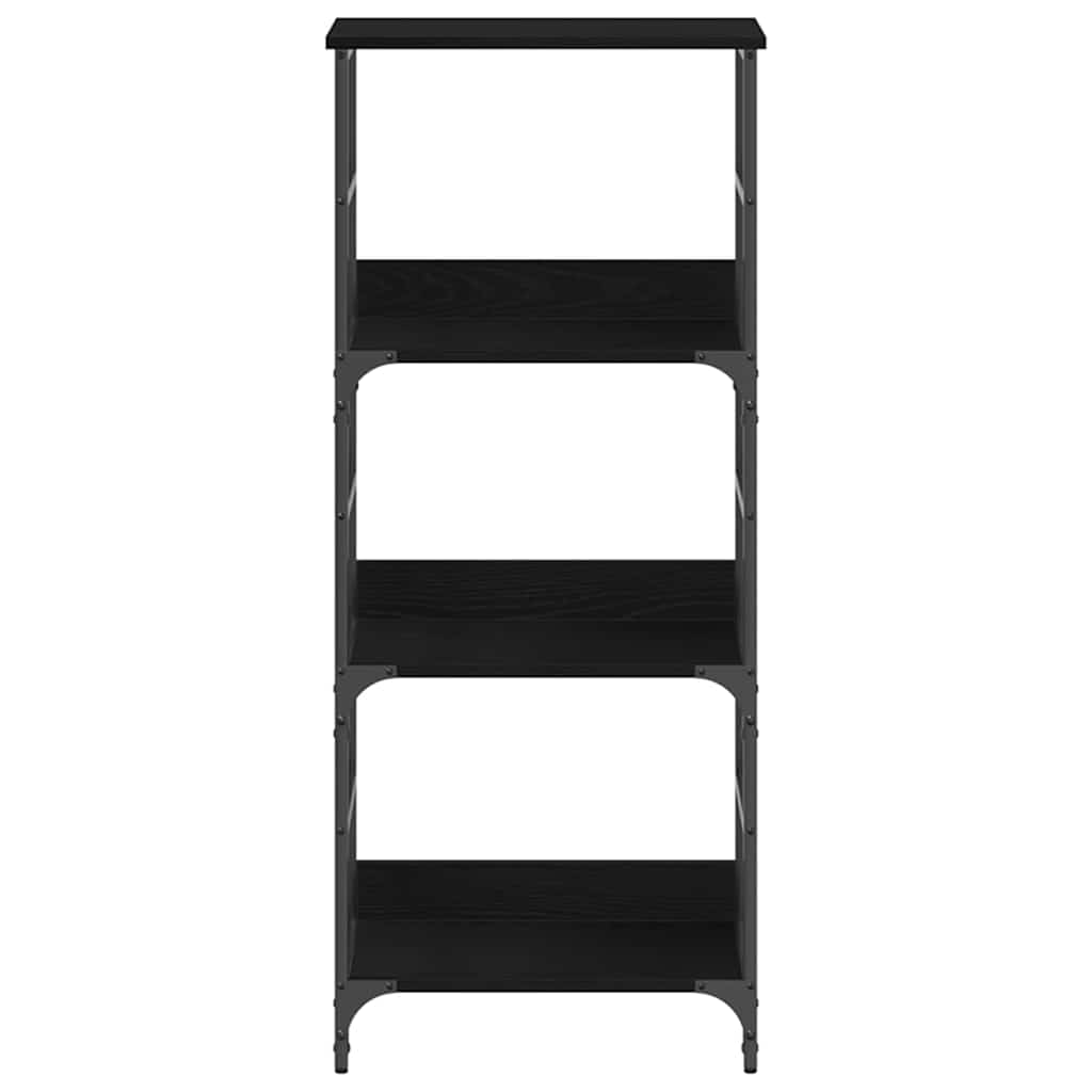 Bogreol 3 niveauer 50 x 33 x 117,5 cm Konstrueret træ Sort eg
