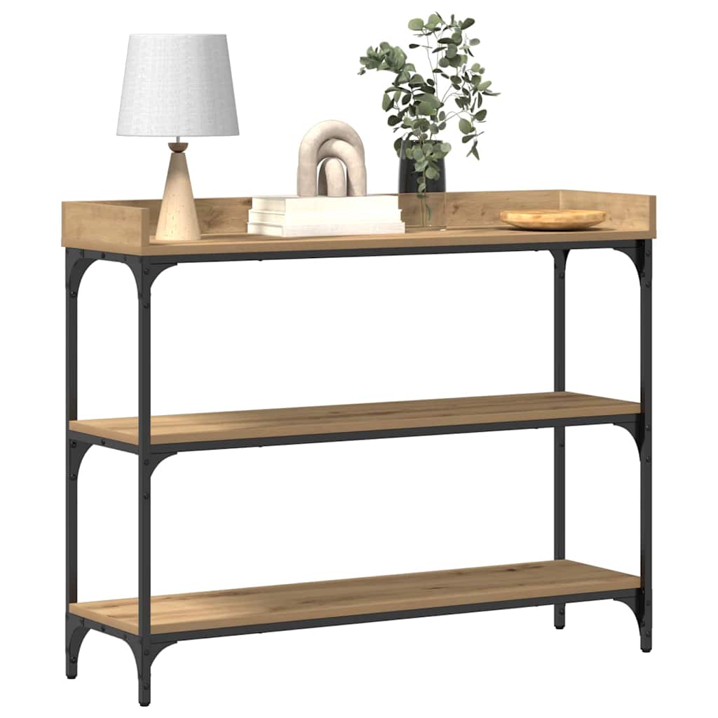 Konsolbord artisan eg 100 x 30 x 80 cm Laminat træ og metal