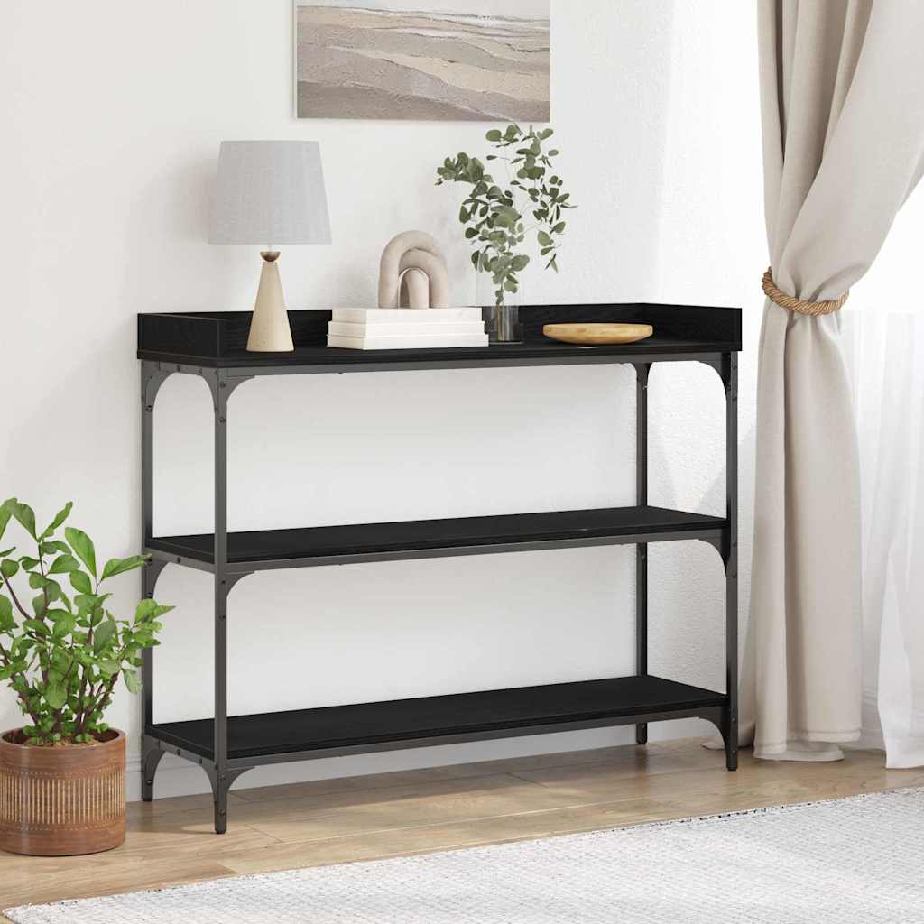 Konsolbord Sort eg 100 x 30 x 80 cm Laminat træ og metal