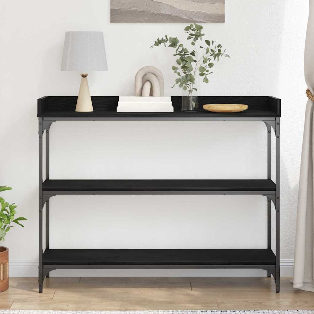 Konsolbord Sort eg 100 x 30 x 80 cm Laminat træ og metal