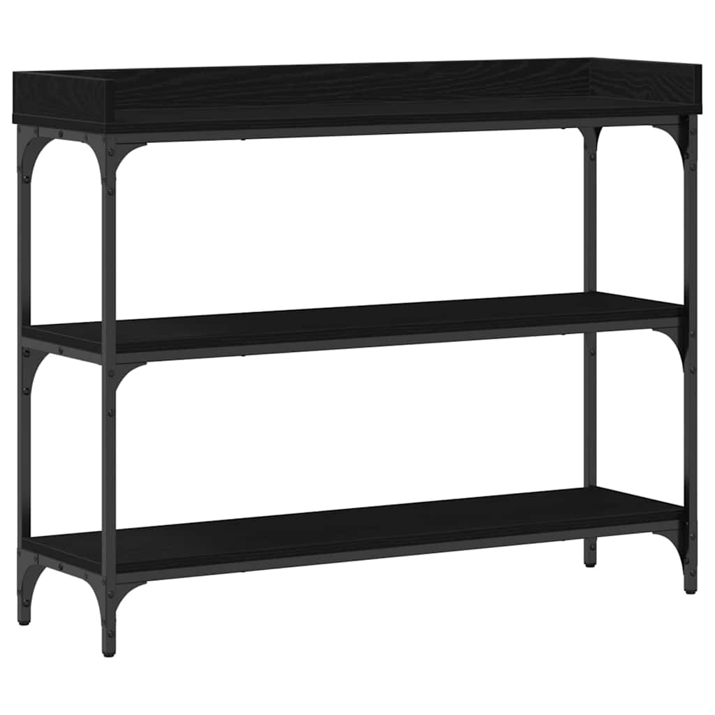 Konsolbord Sort eg 100 x 30 x 80 cm Laminat træ og metal