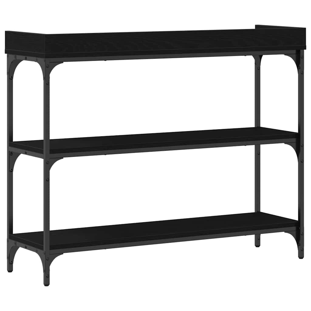 Konsolbord Sort eg 100 x 30 x 80 cm Laminat træ og metal