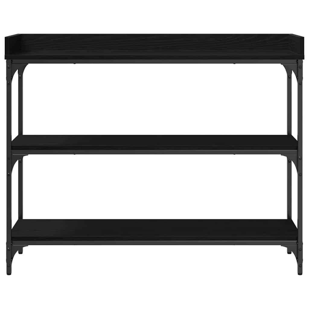 Konsolbord Sort eg 100 x 30 x 80 cm Laminat træ og metal