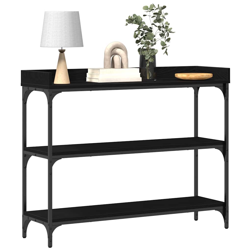 Konsolbord Sort eg 100 x 30 x 80 cm Laminat træ og metal