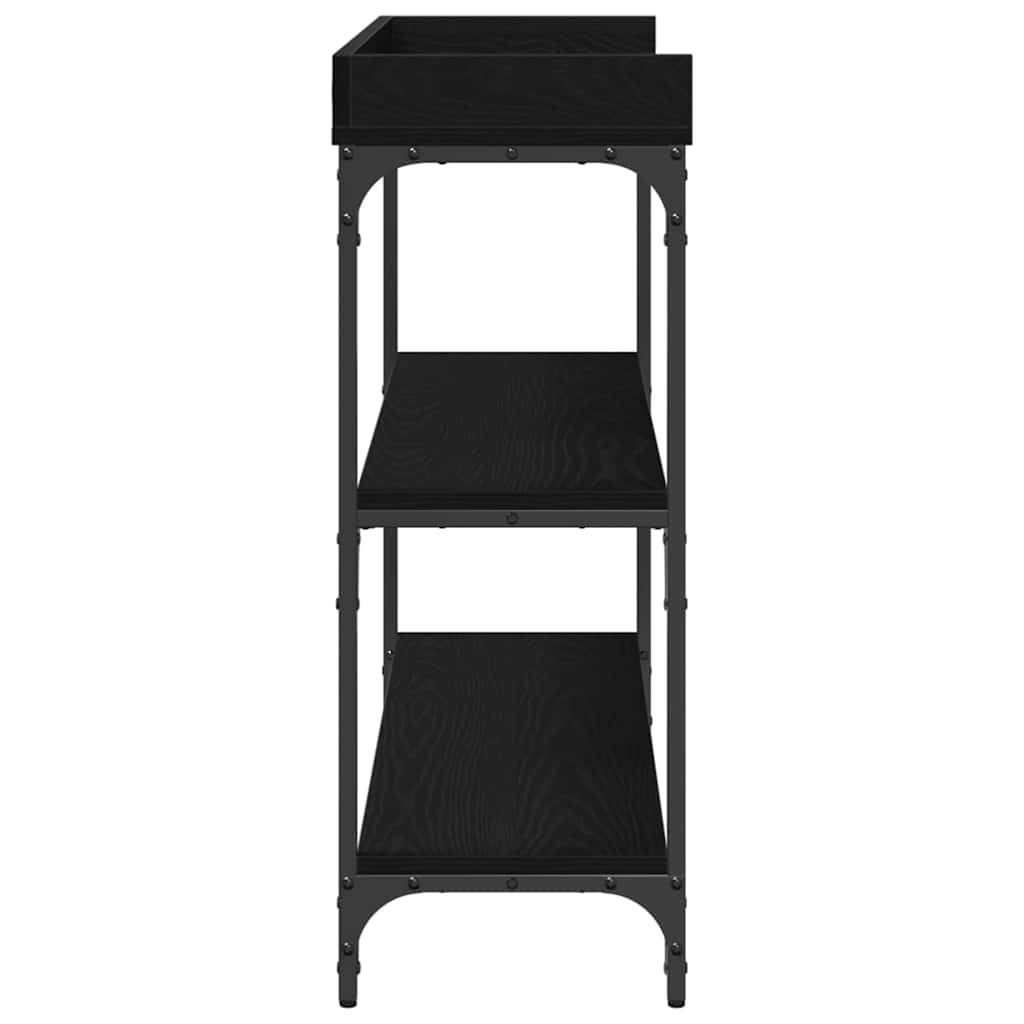 Konsolbord Sort eg 100 x 30 x 80 cm Laminat træ og metal