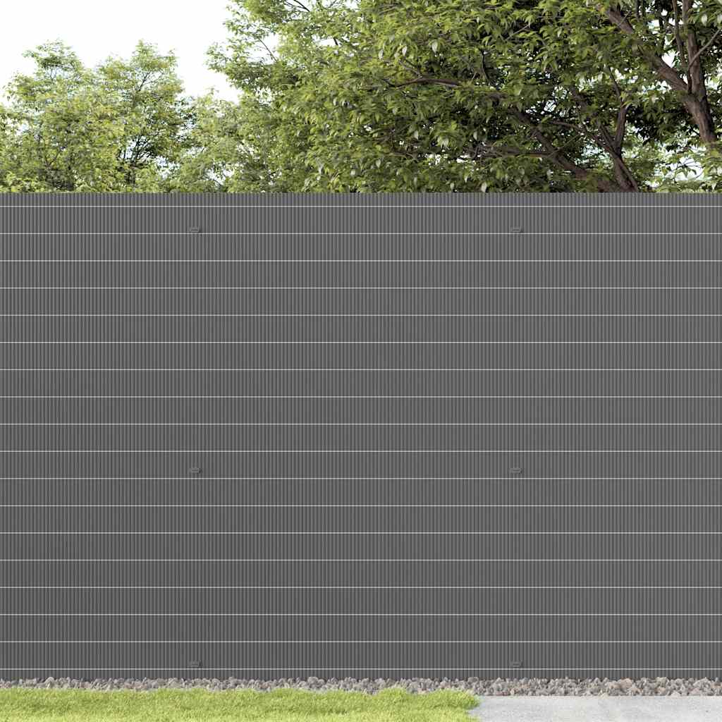 havehegn dobbeltsidet 1,8x5 m PVC grå