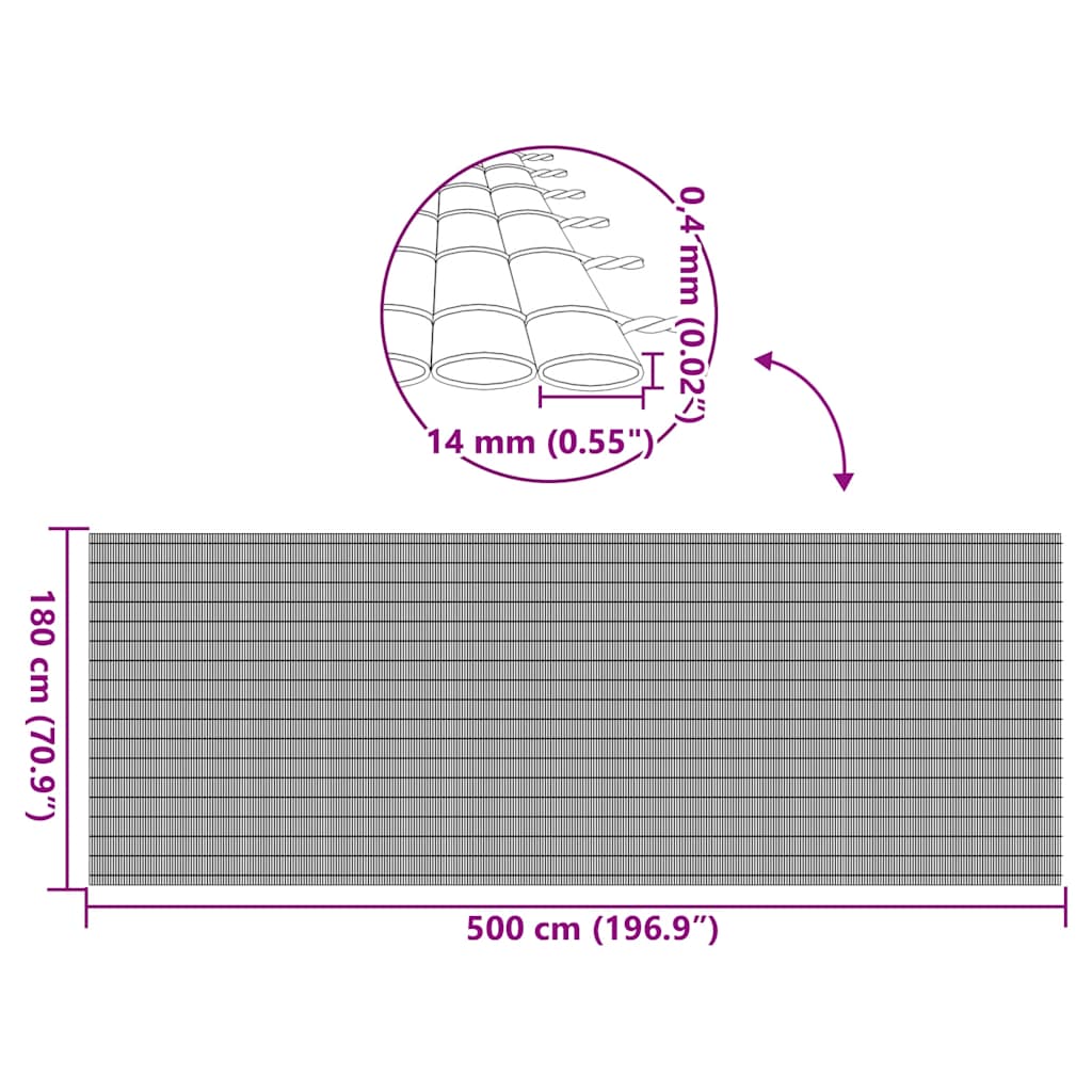 havehegn dobbeltsidet 1,8x5 m PVC grå