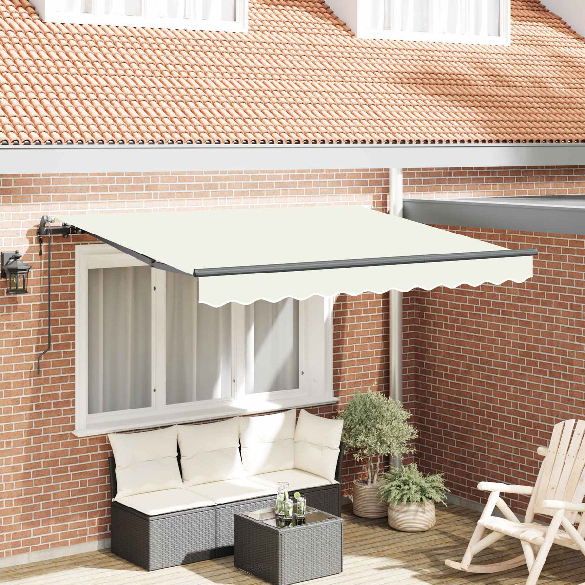 Udtrækkelig markise Creme 250 x 200 cm Stof
