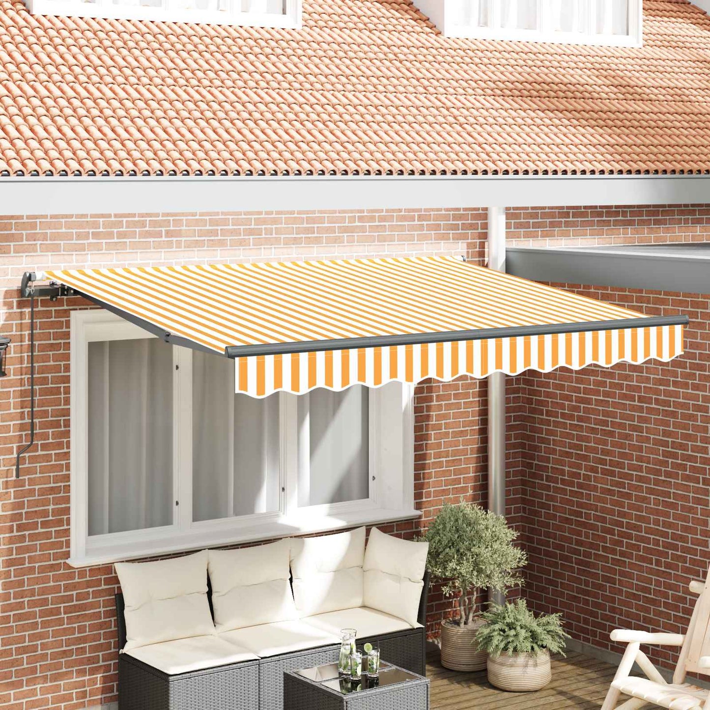 Udtrækkelig markise Gul 250 x 200 cm Stof