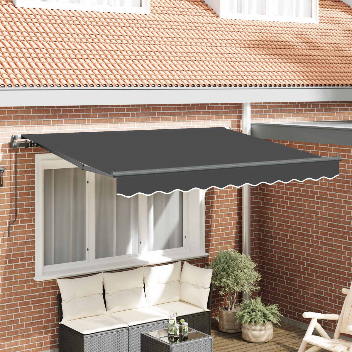Udtrækkelig markise Antracit 250 x 200 cm Stof