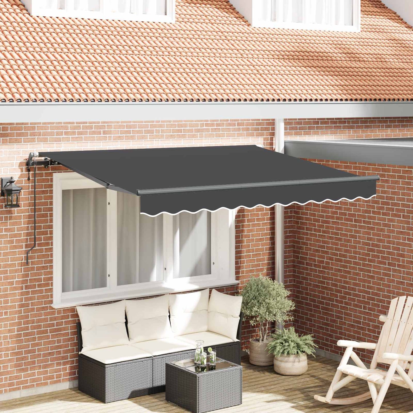 Udtrækkelig markise Antracit 250 x 200 cm Stof