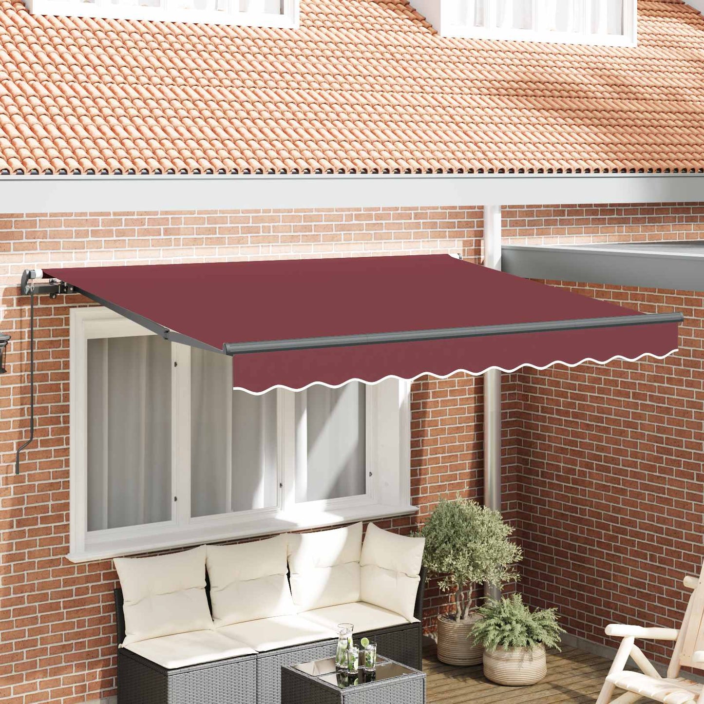 Udtrækkelig markise Bordeaux 250 x 200 cm Stof
