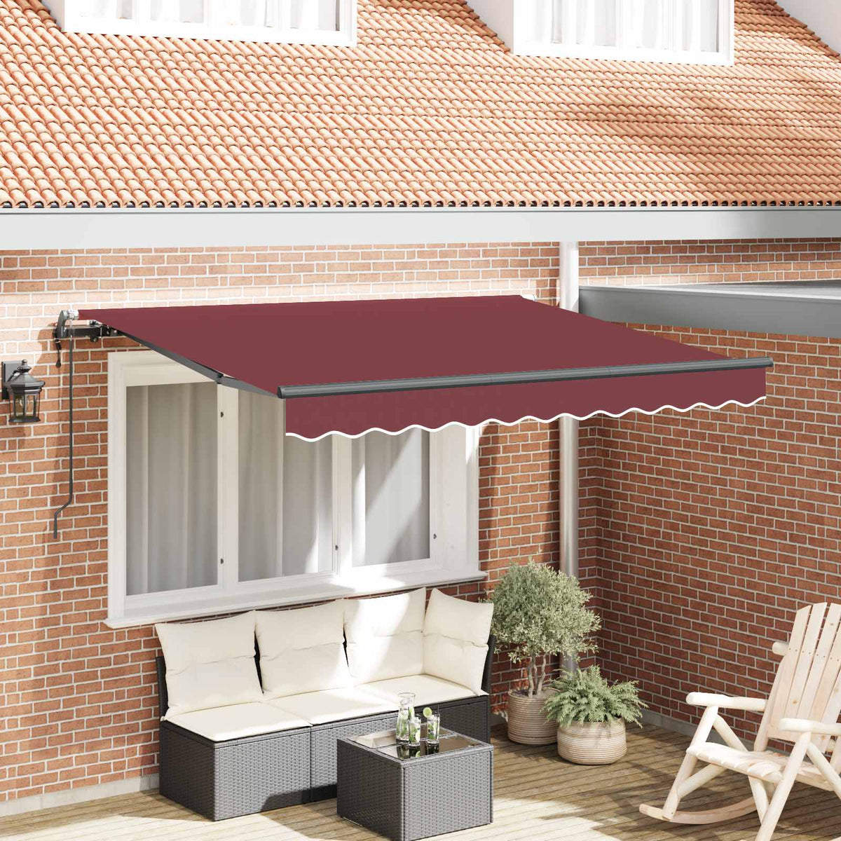 Udtrækkelig markise Bordeaux 250 x 200 cm Stof