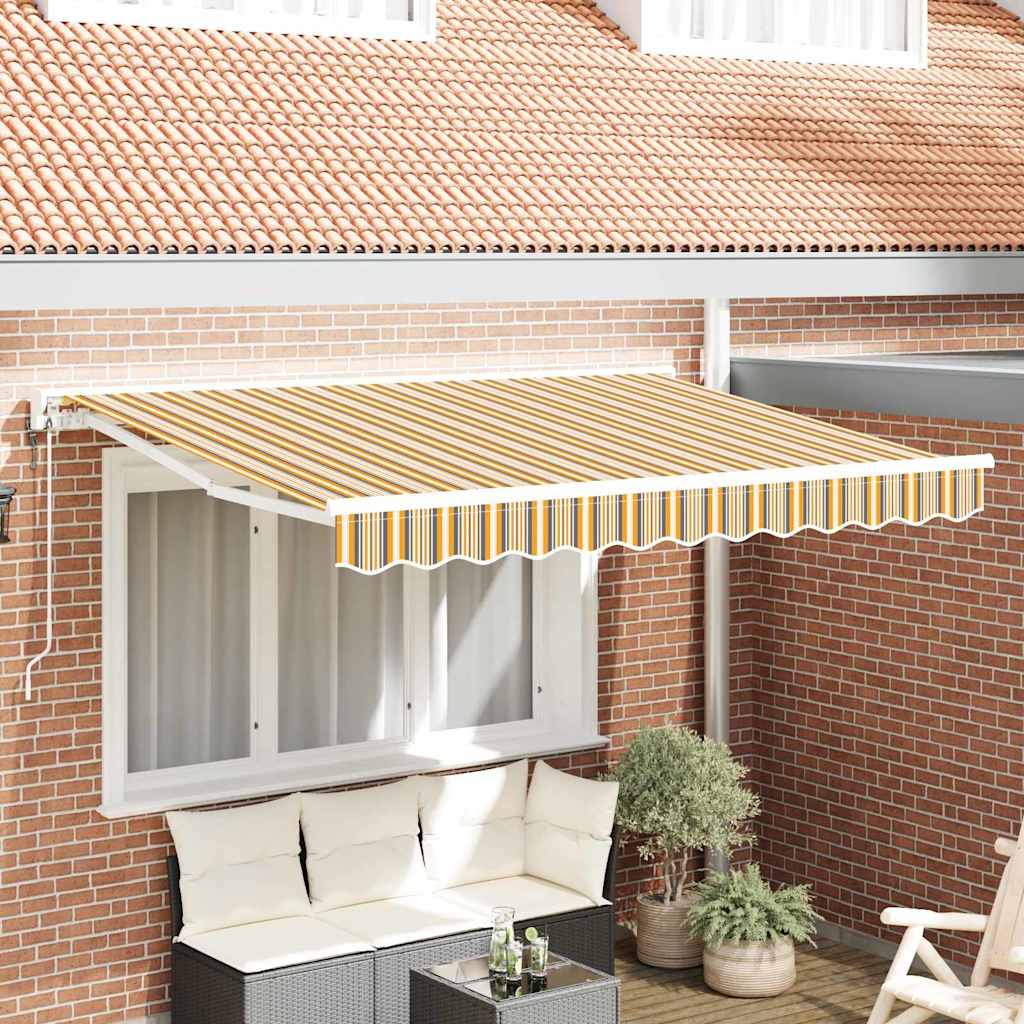 Markiseramme Gul og Grå 250 x 200 cm Polyester med PU belægning