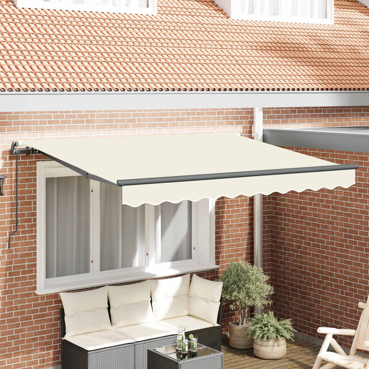 Udtrækkelig markise Creme 300 x 200 cm Stof
