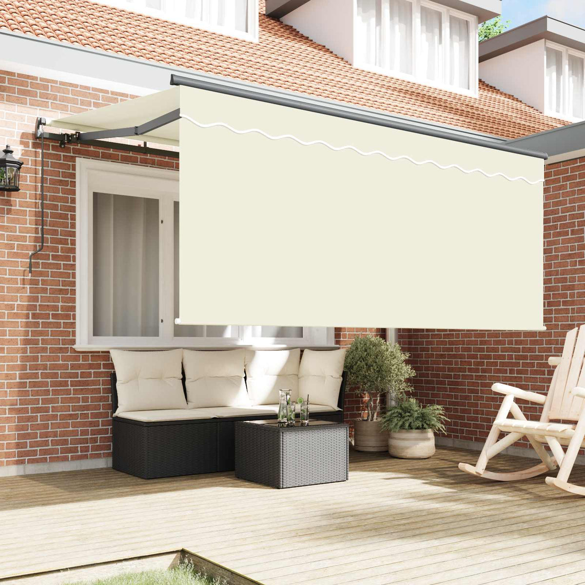 Udtrækkelig markise Creme 300 x 200 cm Polyester og Aluminium