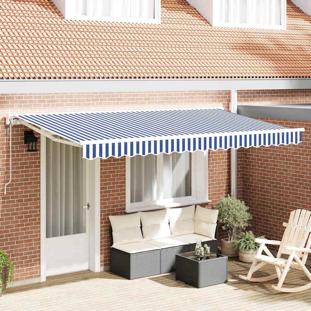 Markiseramme Blå og Hvid 350 x 200 cm