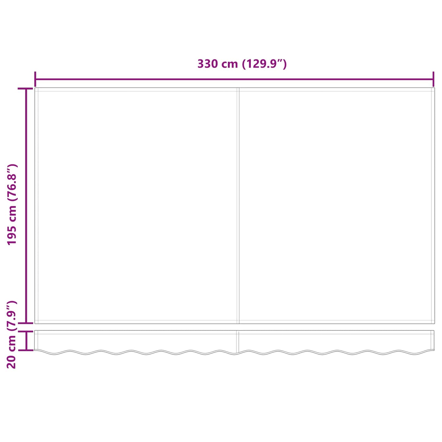 Udtrækkelig markise Blå 350 x 200 cm Stof