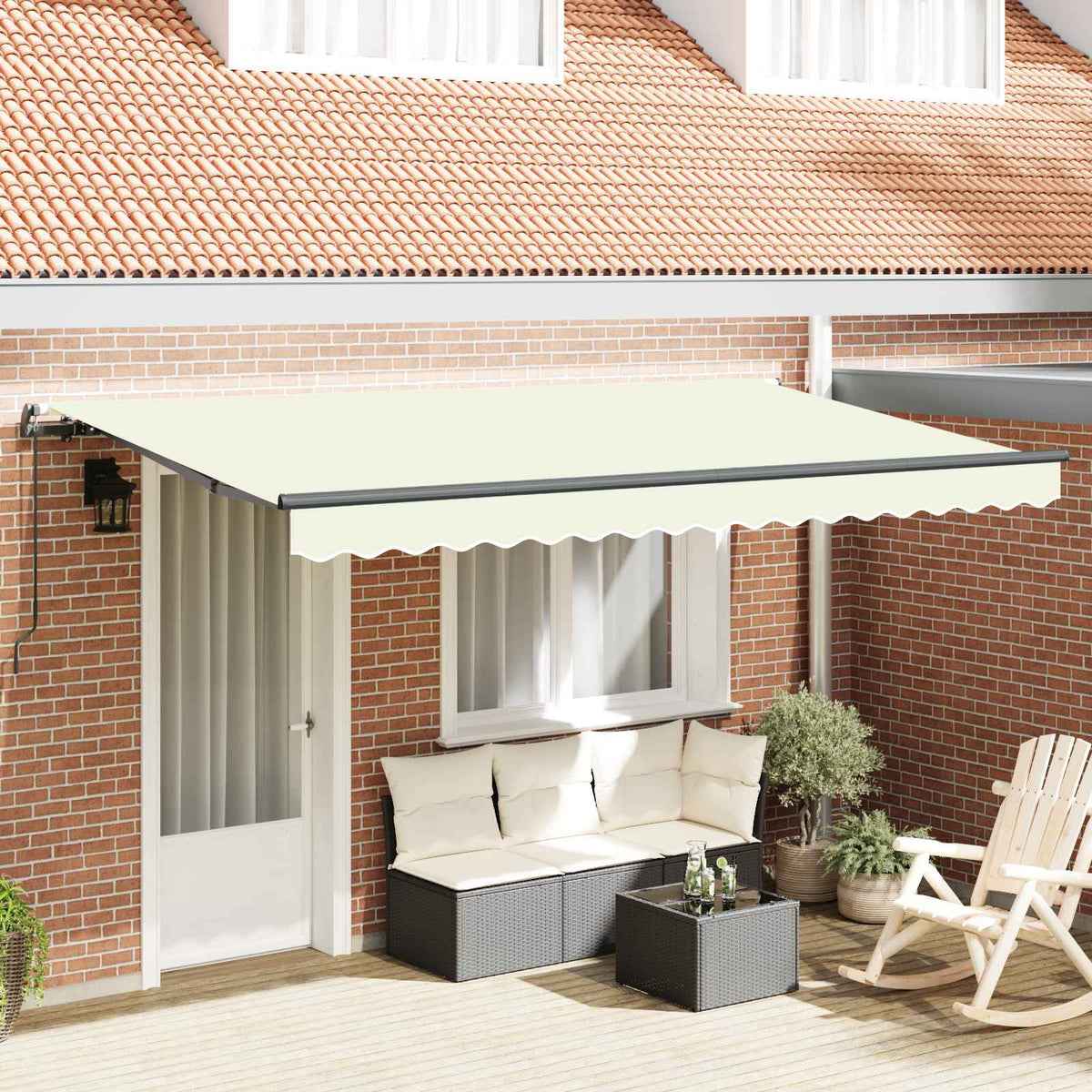 Udtrækkelig markise Creme 350 x 200 cm Stof