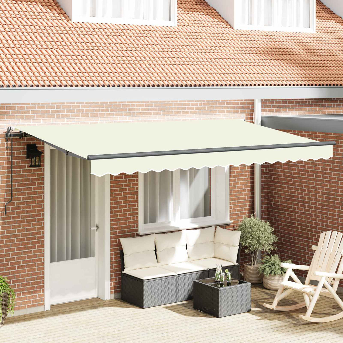 Udtrækkelig markise Creme 350 x 200 cm Stof