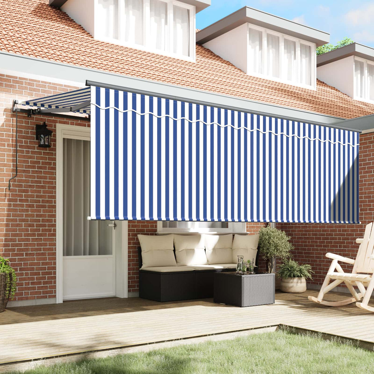Udtrækkelig markise Blå 350 x 200 cm Stof
