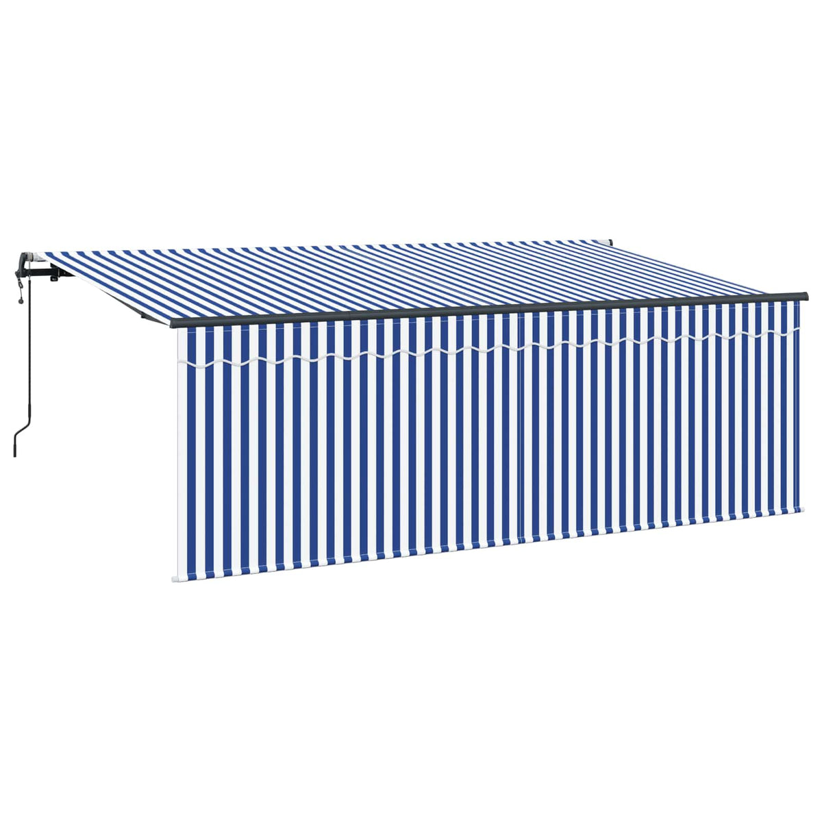 Udtrækkelig markise Blå og Hvid 350 x 200 cm