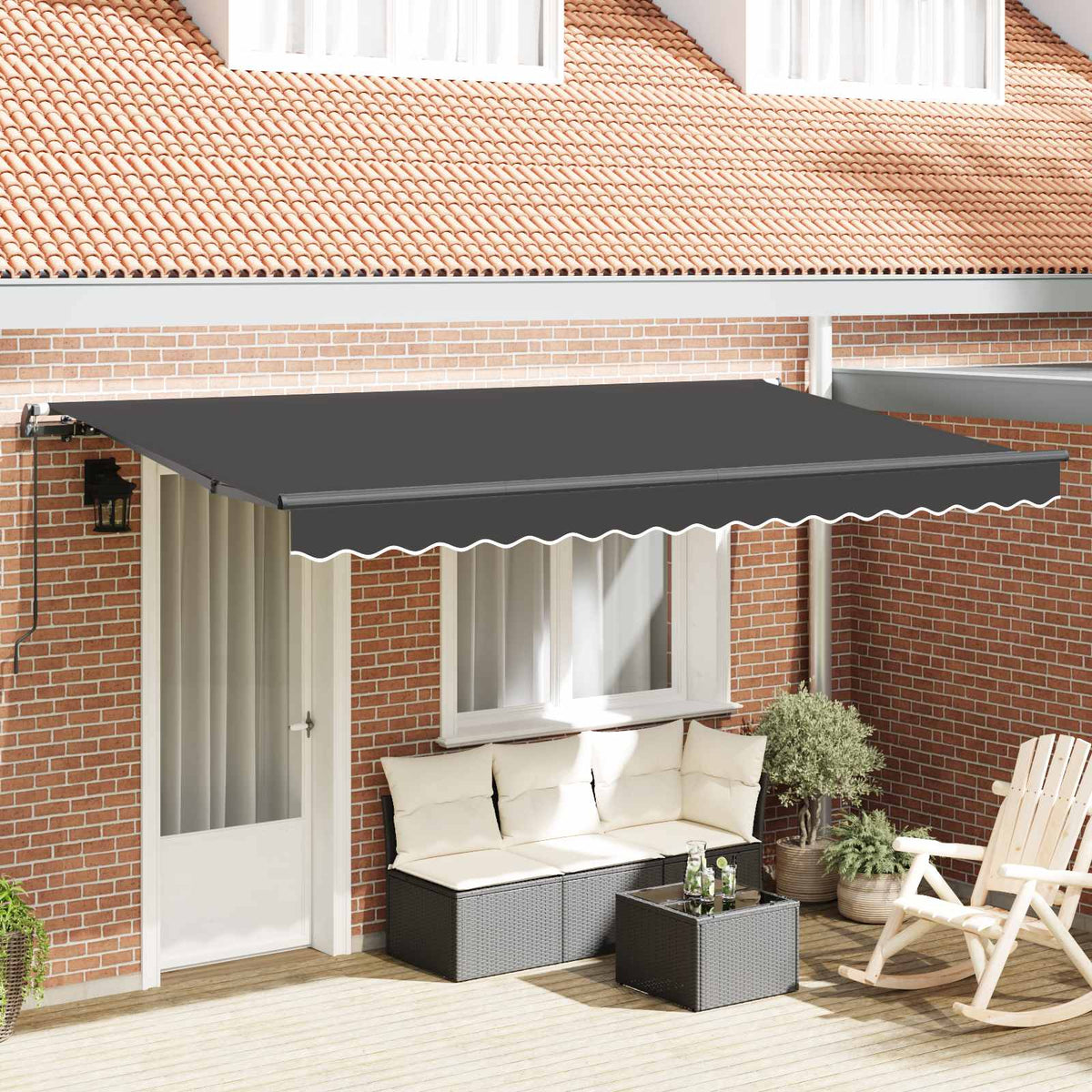 Udtrækkelig markise Antracit 350 x 200 cm Stof