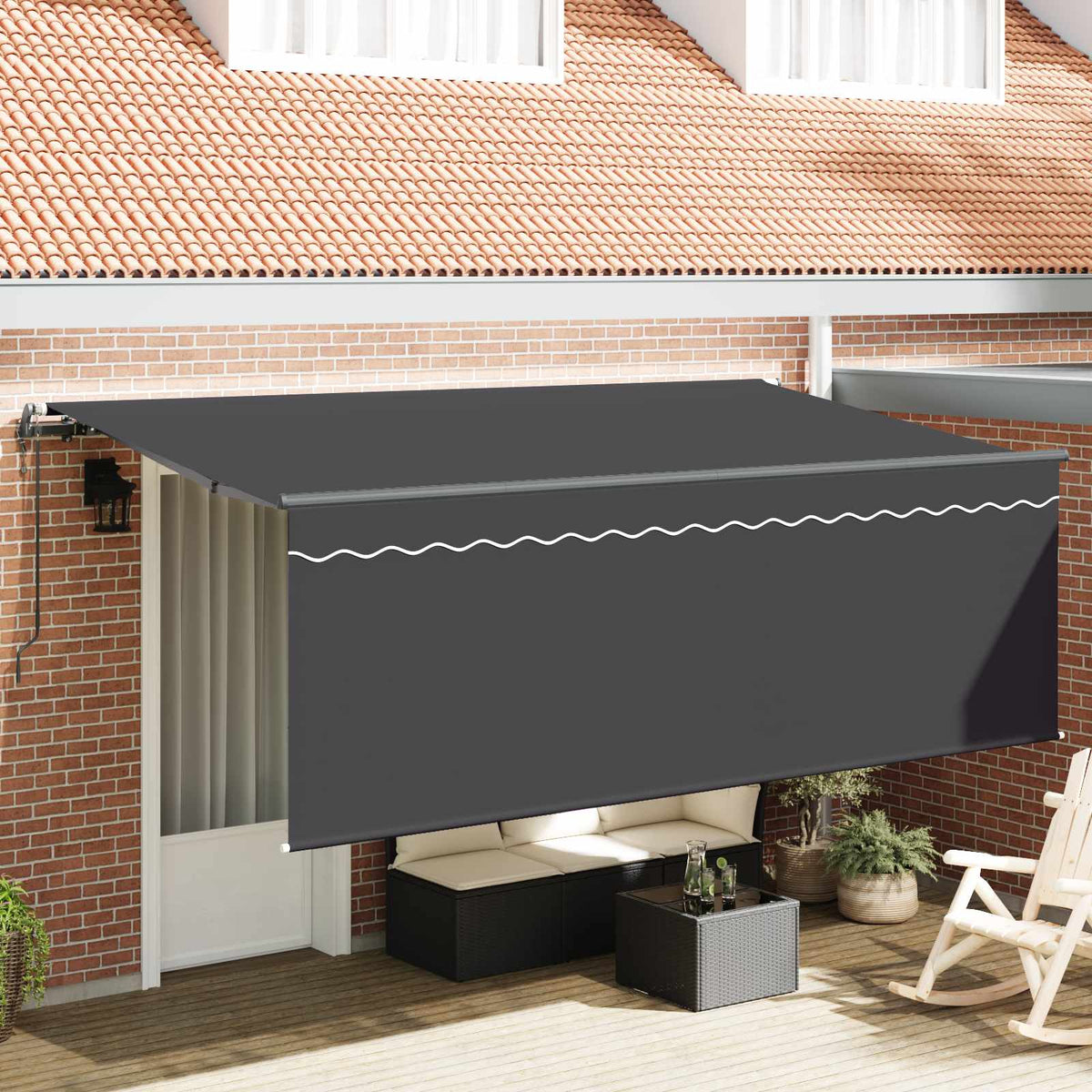 Udtrækkelig markise Antracit 350 x 200 cm