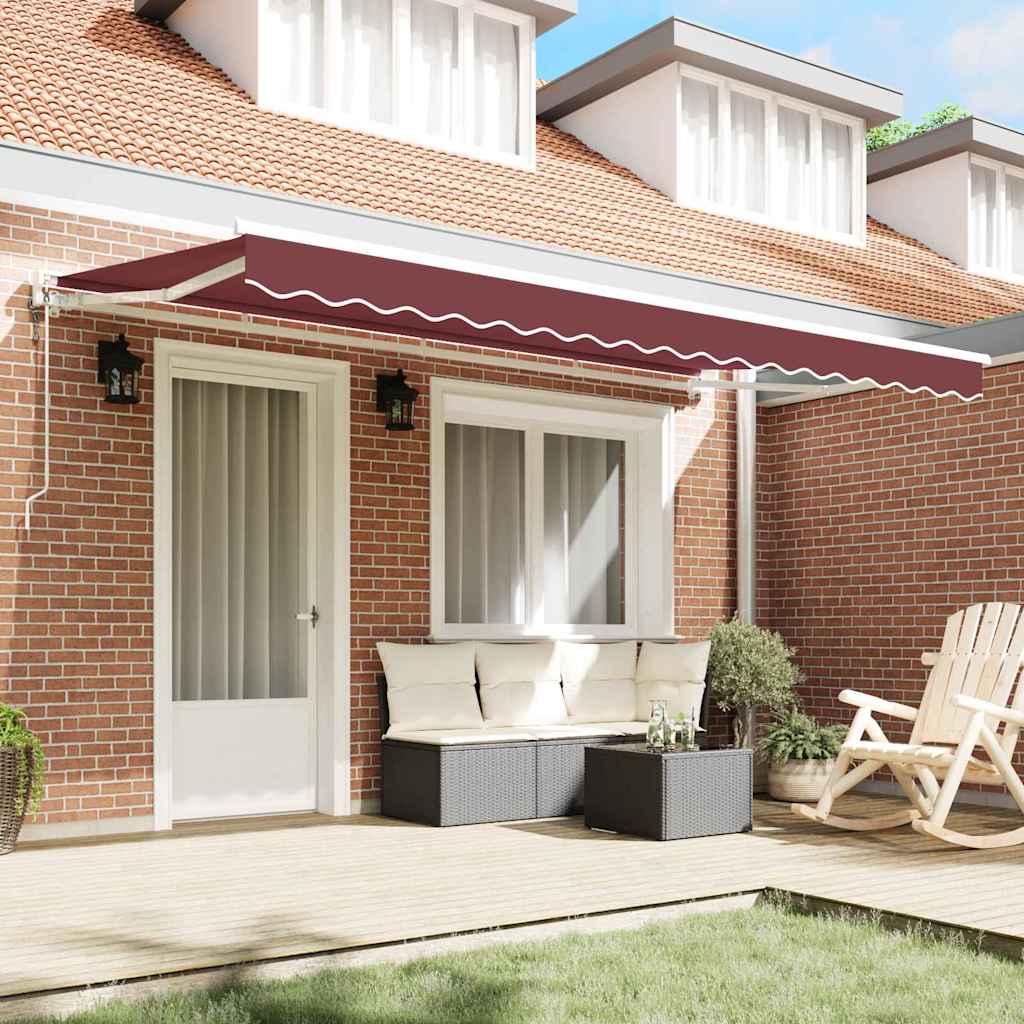 Markiseramme Bordeaux 350 x 200 cm Polyester med PU belægning