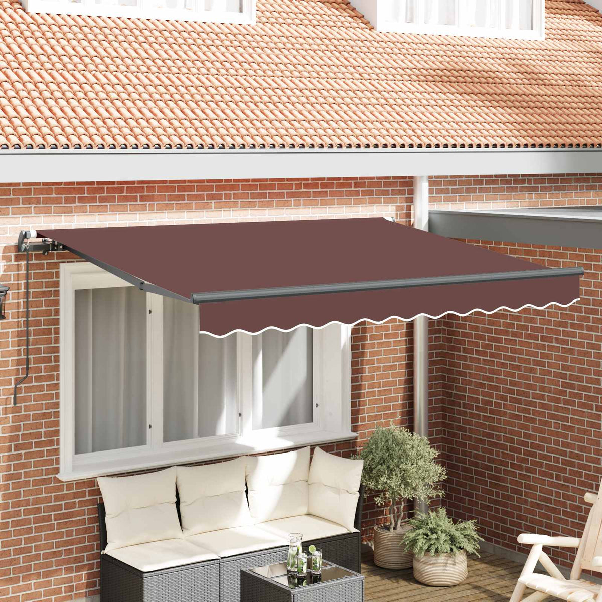 Udtrækkelig markise Brun 350 x 200 cm Stof